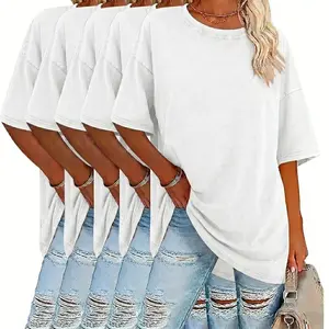 Solid Color T Shirt Mens Womens Cotton Crewneck Shortsleeve Casual Streetwear Summer Everyday Top Solid Black White