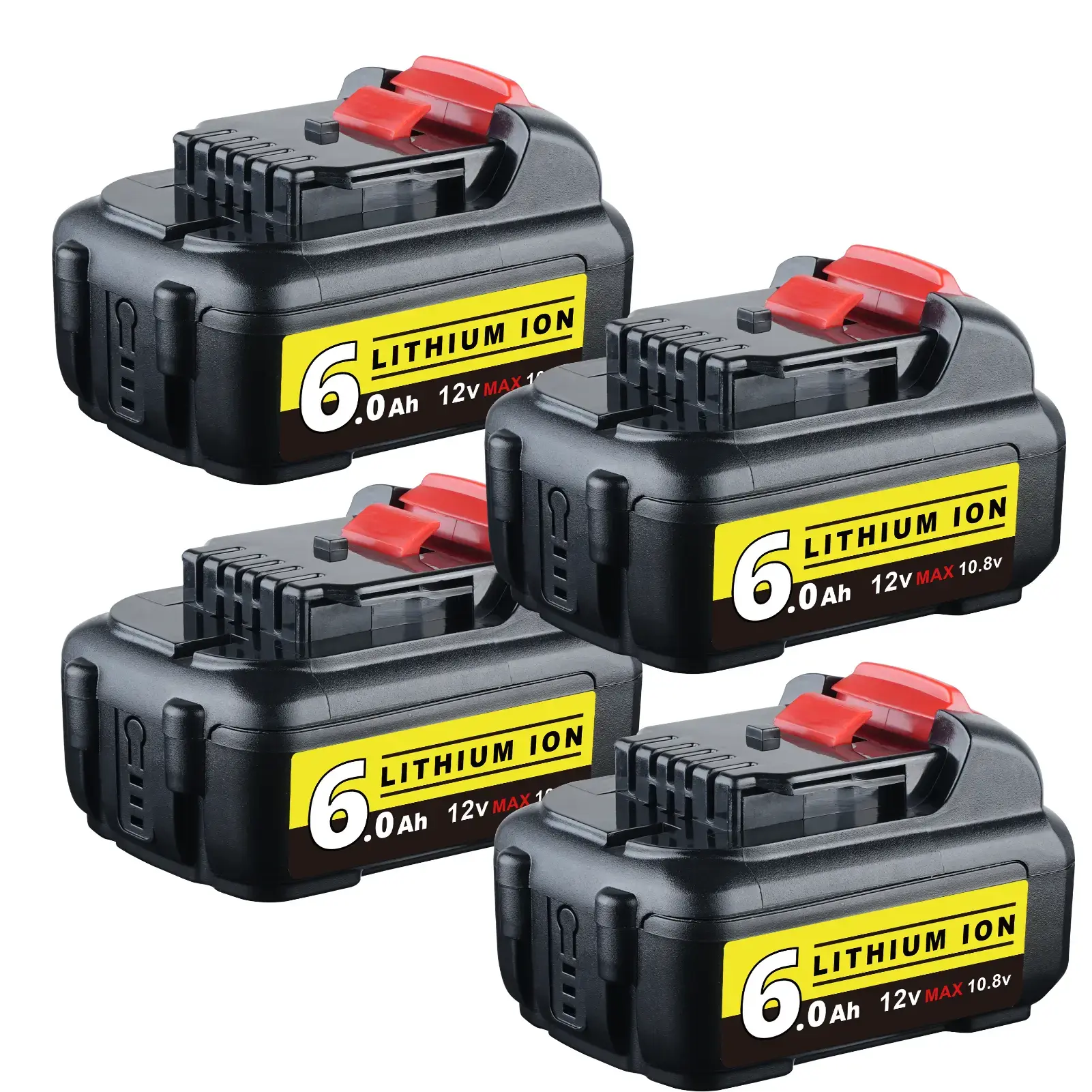 12V 6000mAh Lithium Ion Drill Battery (1pack) for DeWalt DCB120 DEL1806 Cordless Power Tools, High-Capacity Cells Power Pack with Safety BMS, Tool-Free Replacement for Cordless Users, Same as Original, Batteries, High Capacity Battery Cordless Tool Access