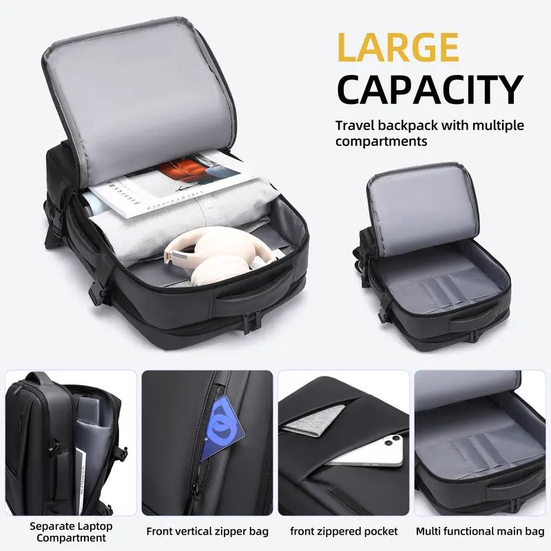 MSBAG Large Travel Backpack for Men & Women 35L- TSA - Approved Carry On Backpack with USB Charging Cable, 15.6” Laptop Compartment -for Hiking, Business, Work-commuting, College, Weekender Backpacking