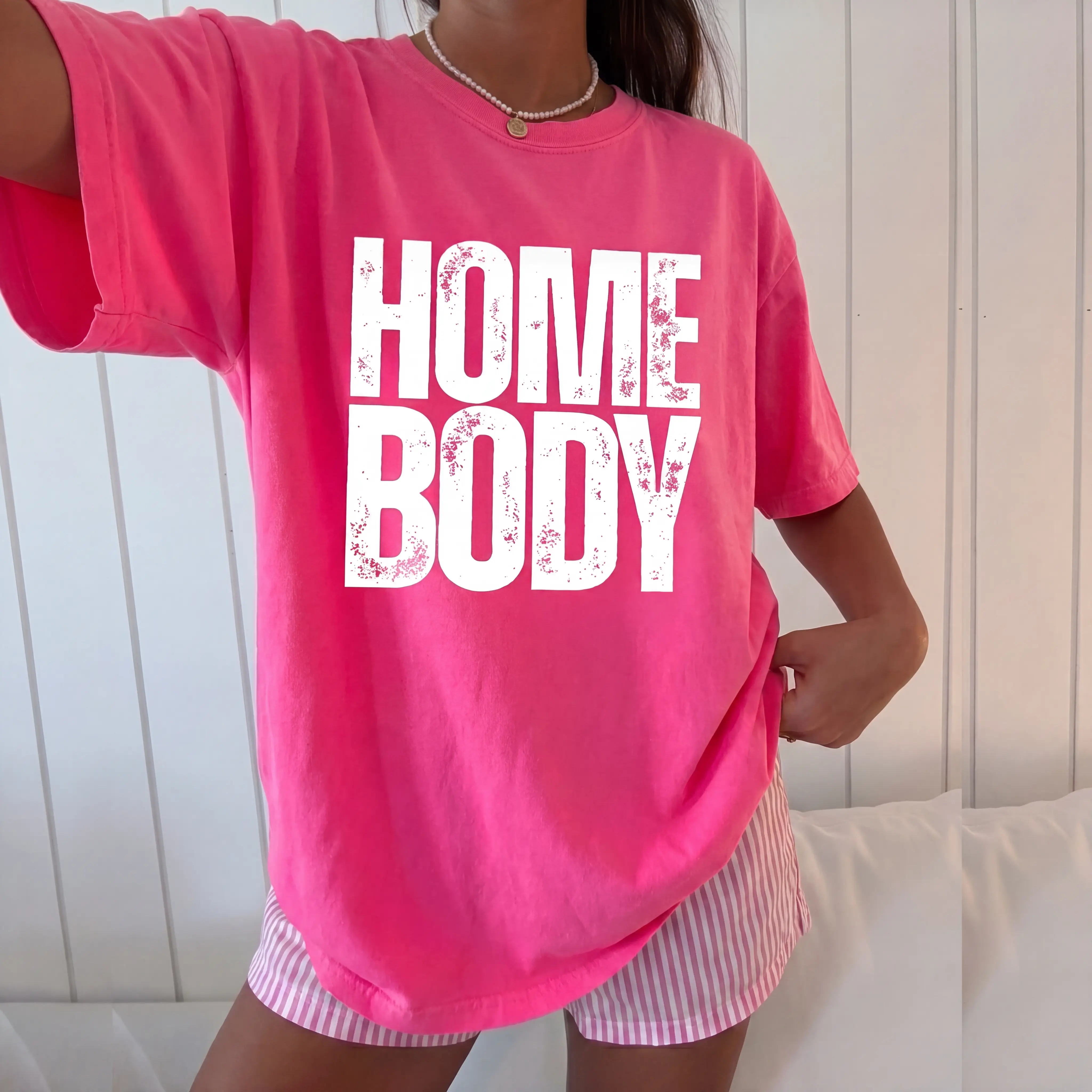 Comfort Colors Homebody Shirt, Cute Distressed Letter Tee, Summer Fall Neon Graphic Tee, White Bold Text Shirt, Cozy Girl Shirt, Loungewear Vibes Tee, Lazy Day Comfort Colors Shirt, Gift for Her, Soft Aesthetic Shirt