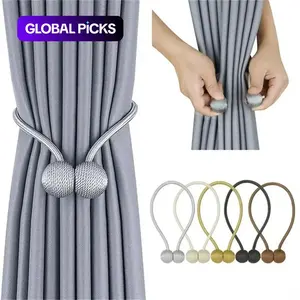 Magnetic Curtain Tieback, 2 Counts Modern & Simple Curtain Tiebacks, Window Curtain Tieback, Home Decor for Living Room & Bedroom, Window Decoration Supplies, Interior Decoration Accessories #GLOBAL PICKS