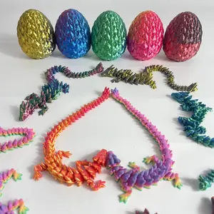 3D Printed Dragon Egg, 1 Set Colorful Dragon Egg & Dragon Decoration, Creative Desktop Ornament, Home Decor for Living Room Bedroom,Boys & Men gifts