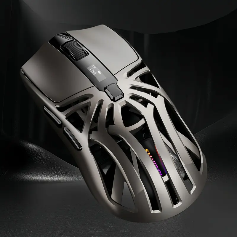 Hollow Design Wireless Gaming Mouse, Rechargeable Wireless Gaming Mouse with RGB Colorful Backlight, Silent Clicks Mouse for Gaming & Office Use, Gaming Accessories