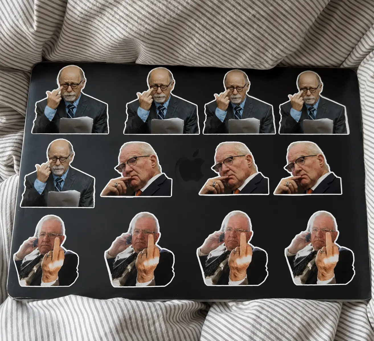 Kenvin Reddington and Donald Condie cut out sticker