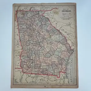 Map of Georgia and Florida 1894 Map SV1-6