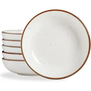 30 Oz Porcelain Salad Pasta Bowls, Shallow & Wide Bowls Plates Set of 6, Large Ceramic Serving Bowls for Soup, Dessert, Pizza, Fruit. Microwave & Dishwasher Safe Kitchen Dinnerware, White