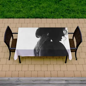 360 stand Rectangular Tablecloth, Large Size (58x102 in) Monochrome Jeweled Textile with Chic Women's Theme for Home & Kitchen Decor, Tablecloth Rectangular, Kitchen Theme Runners