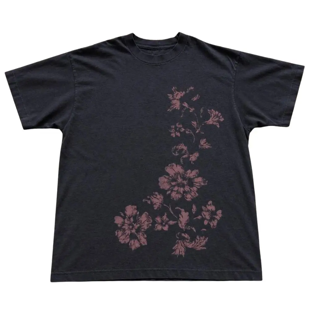 The Pink Floral Graphic T-Shirt, Vintage Flower Tee, Cottagecore Botanical Shirt, Gift For Woman, Gift For Men, Womenswear Top Underwear Streetwear, Trending Shirt