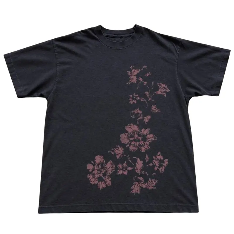 The Pink Floral Graphic T-Shirt, Vintage Flower Tee, Cottagecore Botanical Shirt, Gift For Woman, Gift For Men, Womenswear Top Underwear Streetwear, Trending Shirt