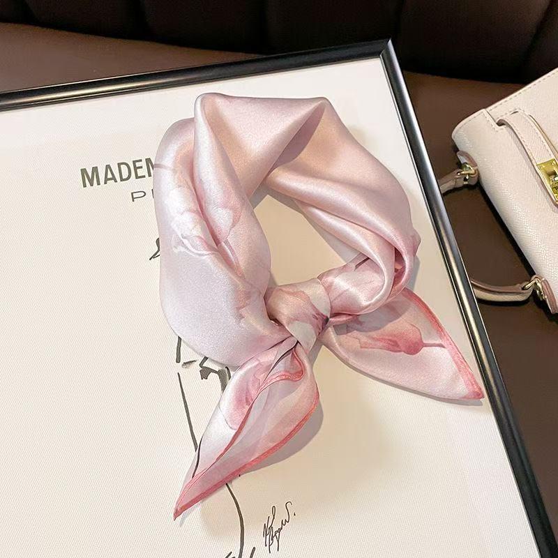 Women’s silk scarf, headscarf, handkerchief, faux silk scarf, silk scarf, pink handkerchief/scarf, women’s neck wrap. Headscarf for sleeping, elegant decoration