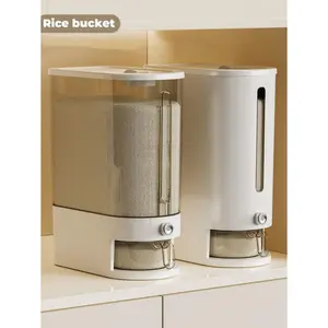 1pc Large Capacity Household Rice Drum Insect Proof Moisture Seal High-End Press Container Rice Flour Storage Container