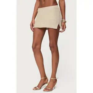 Edikted Women's Goldy Metallic Knit Mini Skort - Multicolor