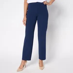 Dennis Basso Regular Straight Leg Luxe Crepe Pant