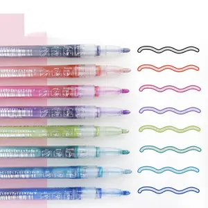 Super Squiggles Shimmer Pens Magic Silver Metallic Self Outline Sparkling Glitter Permanent Markers Pen Set for Card Making Scrapbook with Magically Appearing Colored Outlines