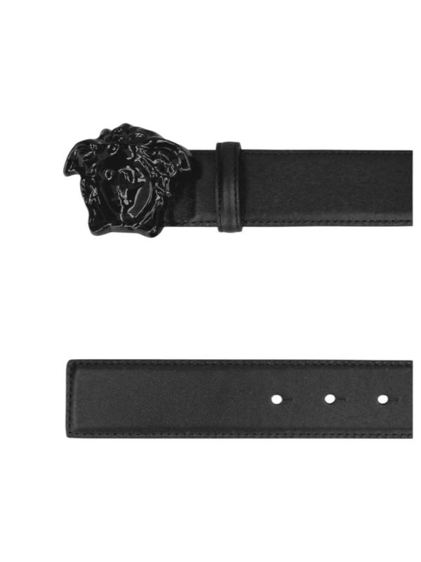Pre-owned VERSACE Leather bag accessories Woman’s Medusa Black Belt