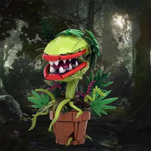 Piranha Plant Design Building Blocks, Creative Chomper Potted Plants Horrors Flower Model Bricks Assemble Toys, Children Collect Gift