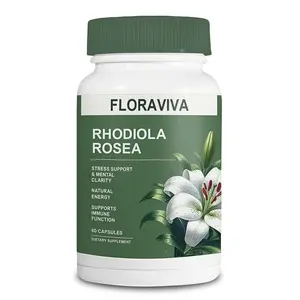 Floraviva Rhodiola Rosea Capsules 500mg Premium Adaptogen Supplement | Relieve Stress, Boost Energy, Improve Focus & Balance Mood
