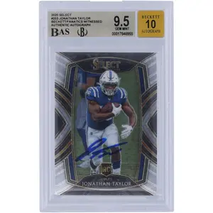 Jonathan Taylor Indianapolis Colts Autographed 2020 Panini Select #253 Beckett Fanatics Witnessed Authenticated 9.5/10 Rookie Card - Fanatics Authentic Certified