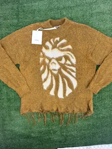 BAPE Black Japan Distressed Knitted Beige Sweater Size Medium (MSRP: $611)