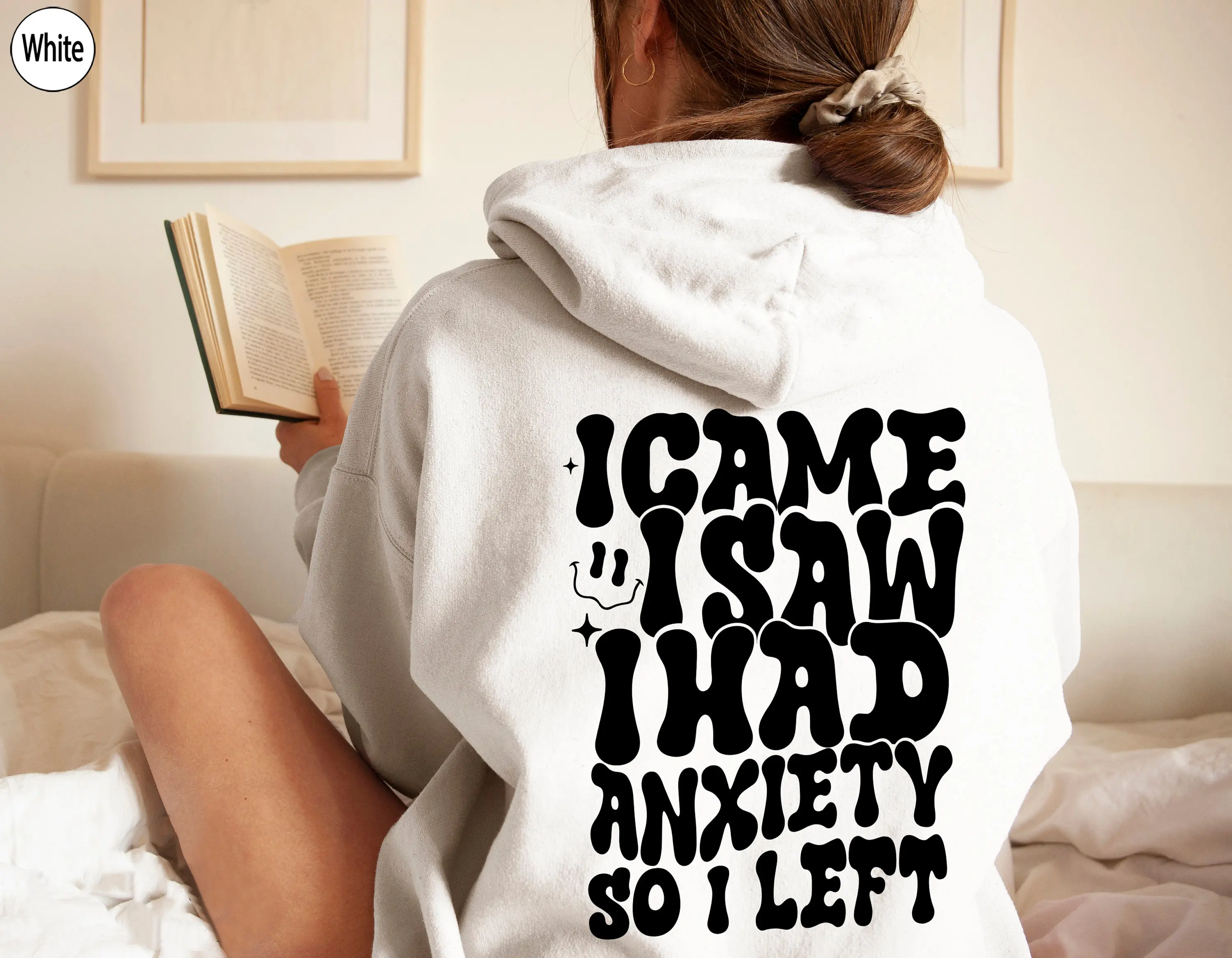 I Came I Saw I Had Anxiety So I Left Hoodie, Funny Anxiety Shirt, Cute ADHD Shirt, Women's Sarcastic Hoodie, BFF Gifts For Girls