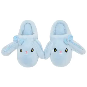 Kids' Bunny Animal SlippersCute Bow, Fuzzy Comfy Plush Cartoon Preppy, Indoor & Outdoor Winter House Slippers for Boys Girls