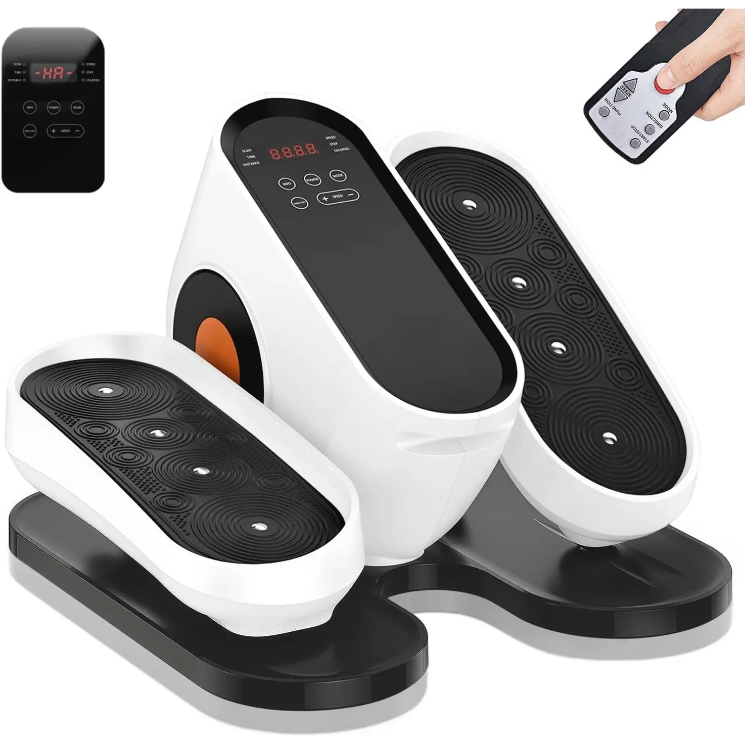 Under Desk Elliptical Machine, Electric Leg Exerciser While Sitting for Seniors with Remote Control, Quiet Portable Seated Pedal Exerciser, Auto & Manual Mode, 10 Speeds for Home Office