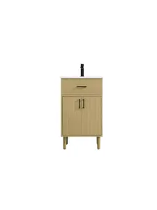 Elegant Kitchen & Bath VF25020MHB 20 in. Chandler Rectangular Single Bathroom Vanity, Honey Brown