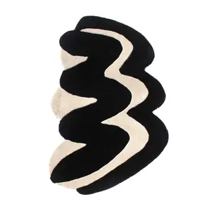 Wavy Zig Zag Hand Tufted Wool Rug