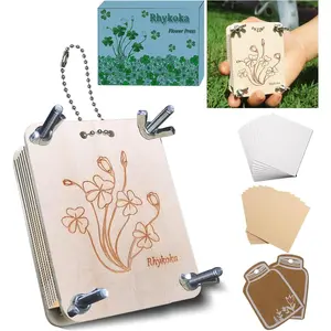 Pocket Flower Press, 6 Layers Mini Flower Press Kit, Micro Flower Pressing, Portable Small Leaf Petal Preservation for Arts and Crafts Lovers (Silver)