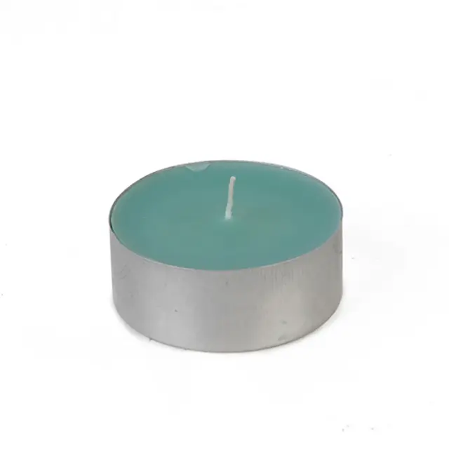 Mega Oversized Citronella Tealights, Aqua - 12-Piece per Box, Home Decor Centerpiece Candles