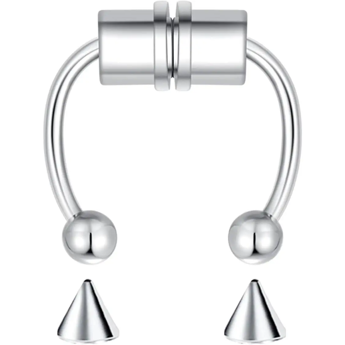 Nose Rings Hoops Fake Nose Ring Fake Septum Fake Lip Rings Fake Septum Piercing Fake Nose Piercing Fake Nose Hoop Double Hoop Nose Ring Fake Double Nose Ring Nose Cuffs Faux Nose Rings Clip On Cartilage Hoop Earring Magnetic Nose Ring Magnetic S, 1 Pcs