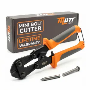 Mutt Tools 8" Mini Bolt Cutters – Heavy Duty CrMo Wire and Fence Cutter for Chain Link, Nails, Wire and Hooks – Compact Hook Cutter for Pros and DIY