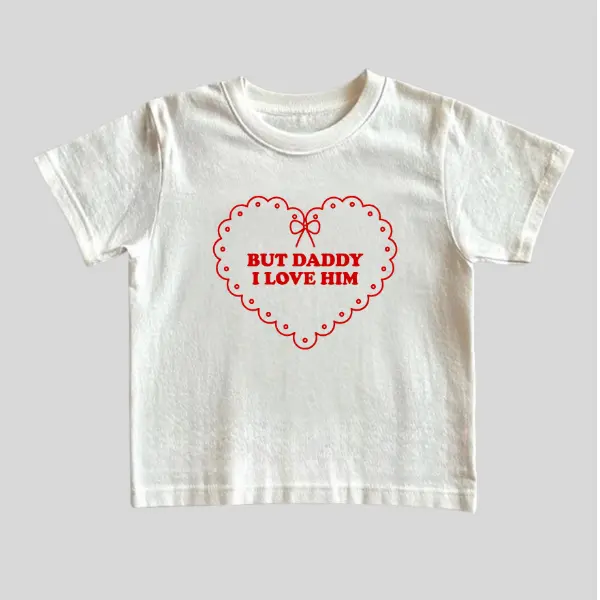 But Daddy I Love Him Baby Tee, Cute Quote Graphic Tee, Y2K Trendy Style