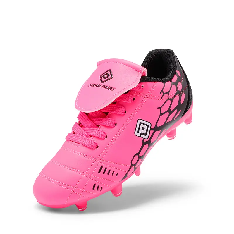 Dream Pairs Kids' Lightweight Turf Cleats - Training Soccer Shoes with Textured Synthetic Upper, Secure Lace-Up Fit, Adjustable Design, Better Ball Control, Toddler to 11-12 Years Sizes