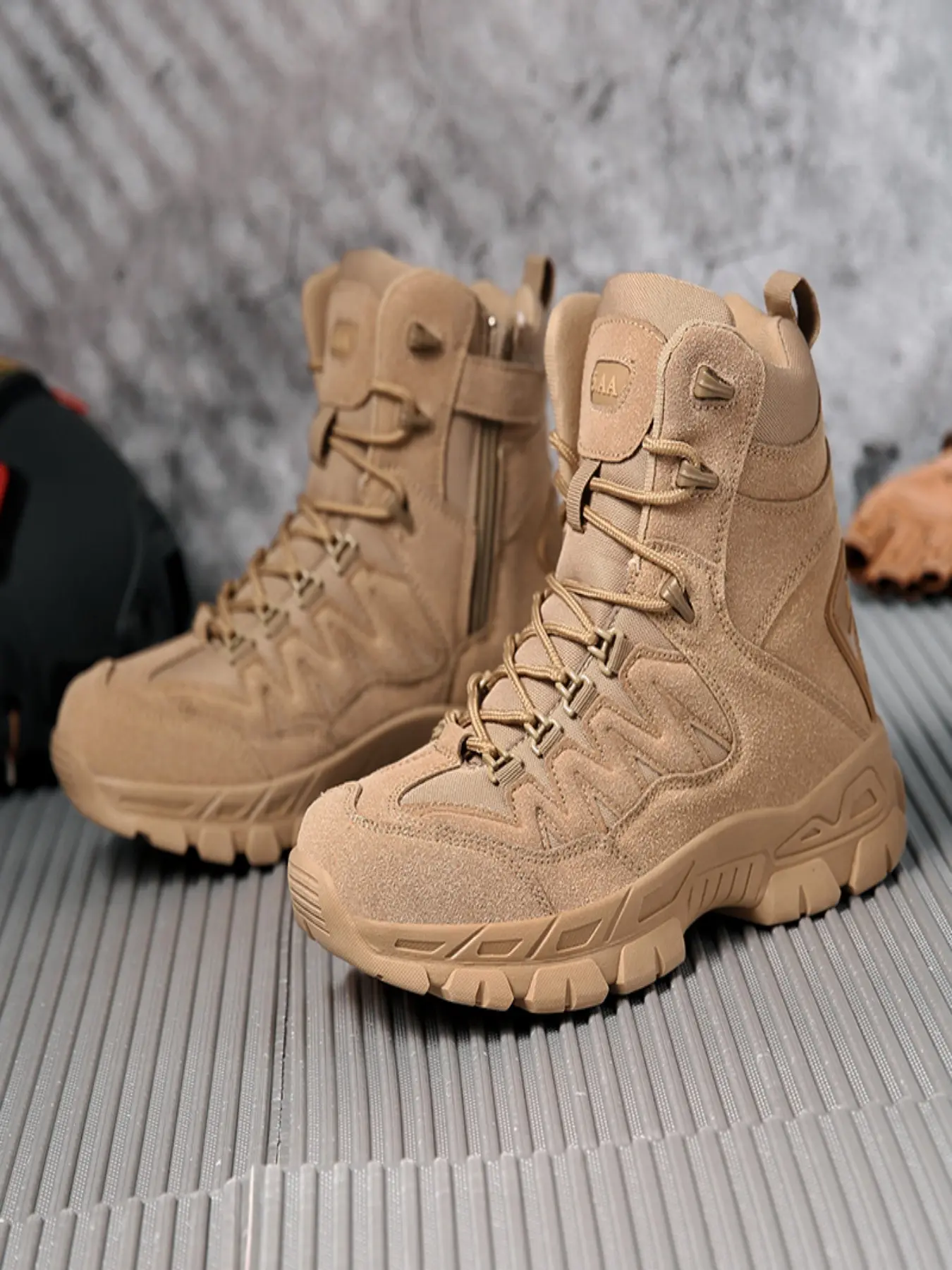Men's Classic Tactical Combat Boots, Army Shoes, Durable Anti-Slip Comfortable, Lightweight Breathable Waterproof, Outdoor Daily Activities