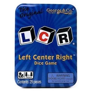 card games LCR Left Center Right Dice Game - Blue Tin
