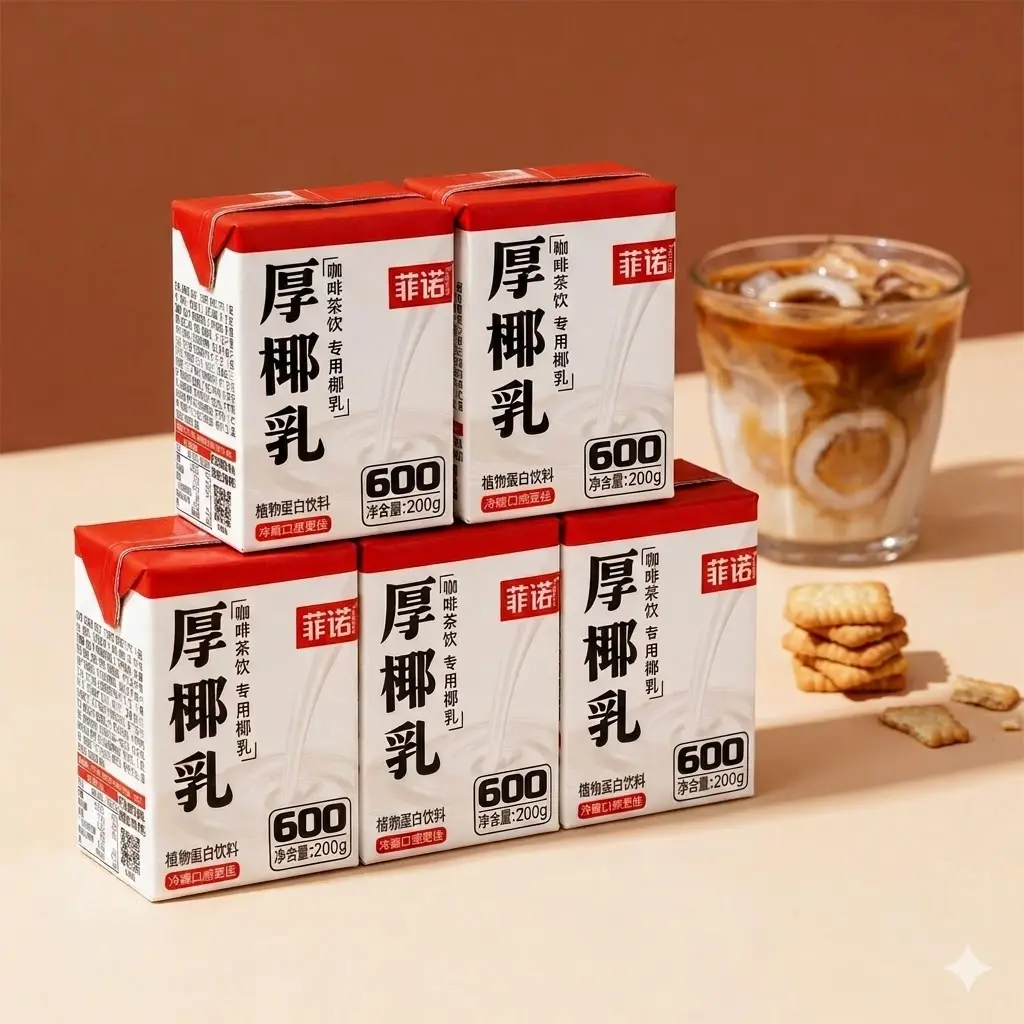 5 Pack Coconut Milk Beverage 200ml/Pack - Viral Sensation for Coconut Latte, Creamy Foam & Toppings - North America Debut