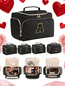 Travel Wash Bag, Large Capacity Wide Mouth Makeup Bag with Handle, Travel Cosmetic Bag, Makeup Organizer Pouch, Storage Travel Wash Bag for Accessories Essentials (valentine's Day Sale)