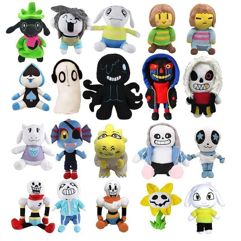 Undertale Plush Toys Cartoon Sans Plush Dolls Frisk Chara Stuffed Soft Zombie Toys for Kid Christmas Birthday Gift, 20-32Cm