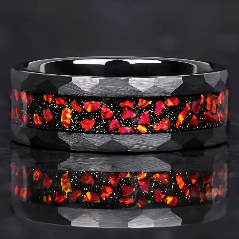 Diamond shaped Red Fire Stainless Steel