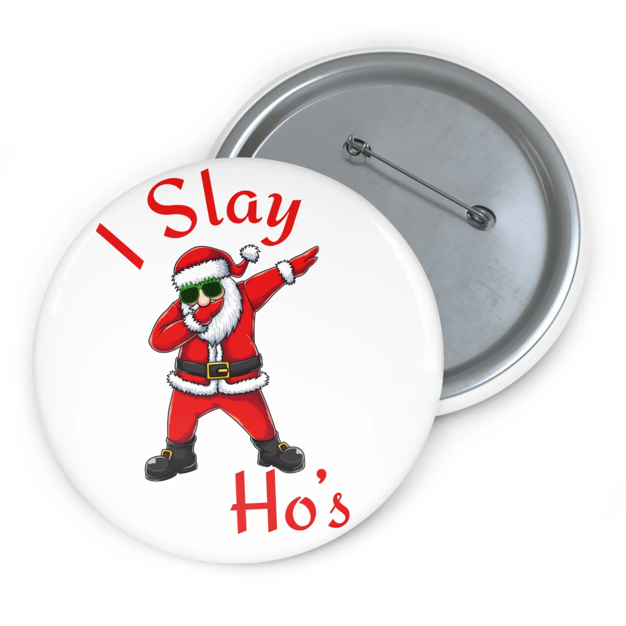 Funny Christmas Party Pin Buttons, Gag gift for Christmas party, Fun Santa Pin button