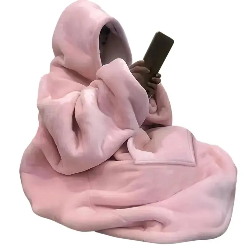 Women's Cozy Oversized Hoodie Blanket Top, Super Soft Reversible Fleece Long Sleeve Pullover, Casual Ladies Outfit with Kangaroo Pocket, Machine Washable Bohemian Style for Daily Leisure, Outdoor Activities and Christmas Holiday Gifting