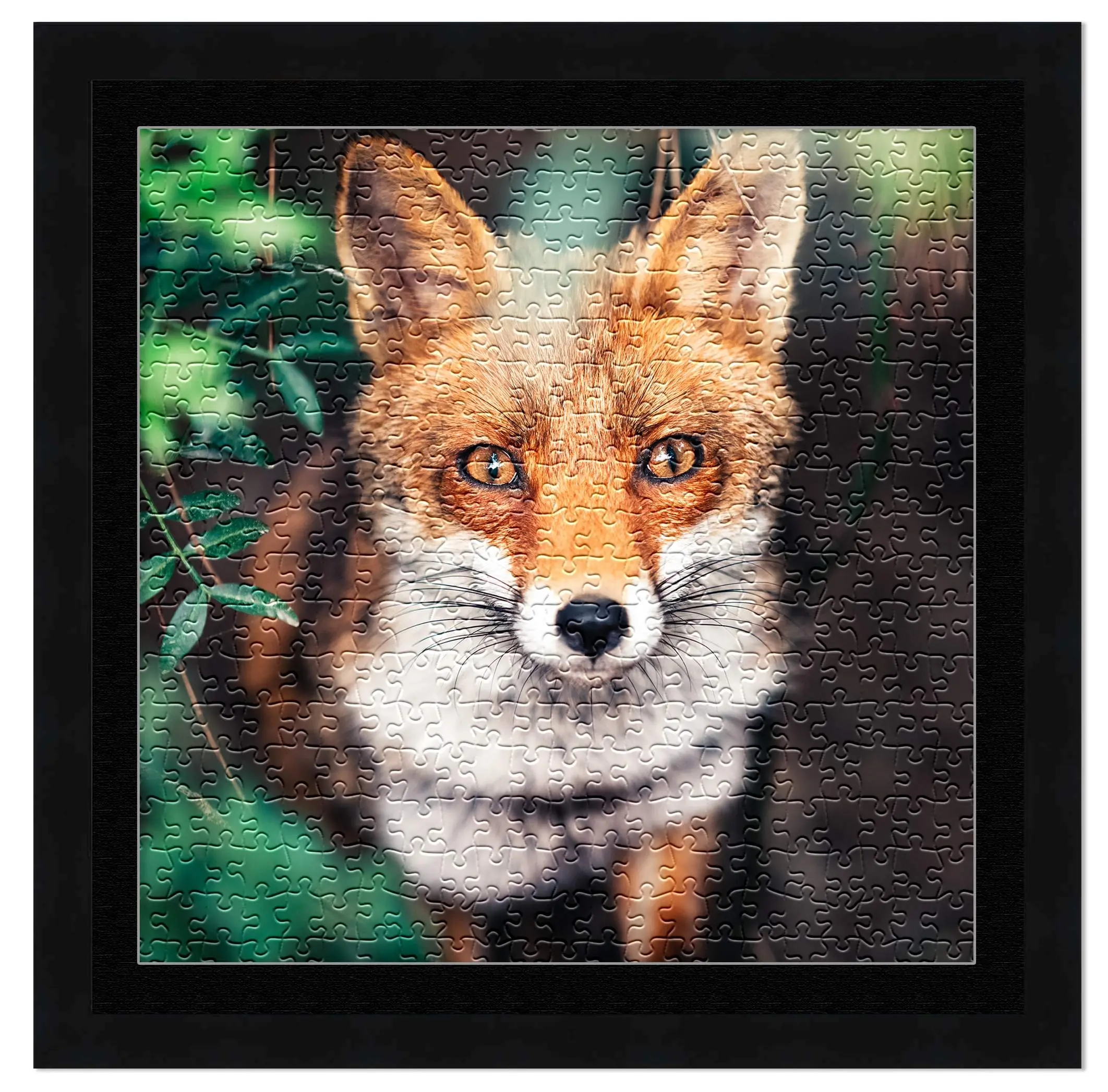 20x20 Jigsaw Puzzle Frame Kit - Kit Includes Puzzle Glue Sheets, Black Wood Puzzle Frame with Black Mat, UV Acrylic, Backing,, Hanging Hardware