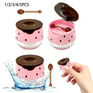 Empty Lip Mask Jar Set, Reusable Cosmetic Containers for Lip Masks & Balms, Portable Dispenser for Skincare Samples, 1-5 Pieces