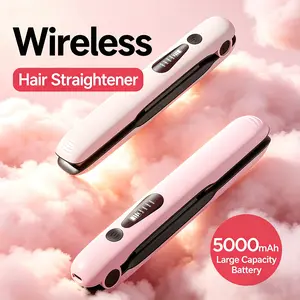 2026 New Mini Cordless Straightener - USB-C 5000mAh Rechargeable Flat Iron for Quick Touch-Ups, Bangs & Short Hair | Fast 30s Heat, All-Day Power, Portable for Travel, Gym, Office & On-The-Go Styling