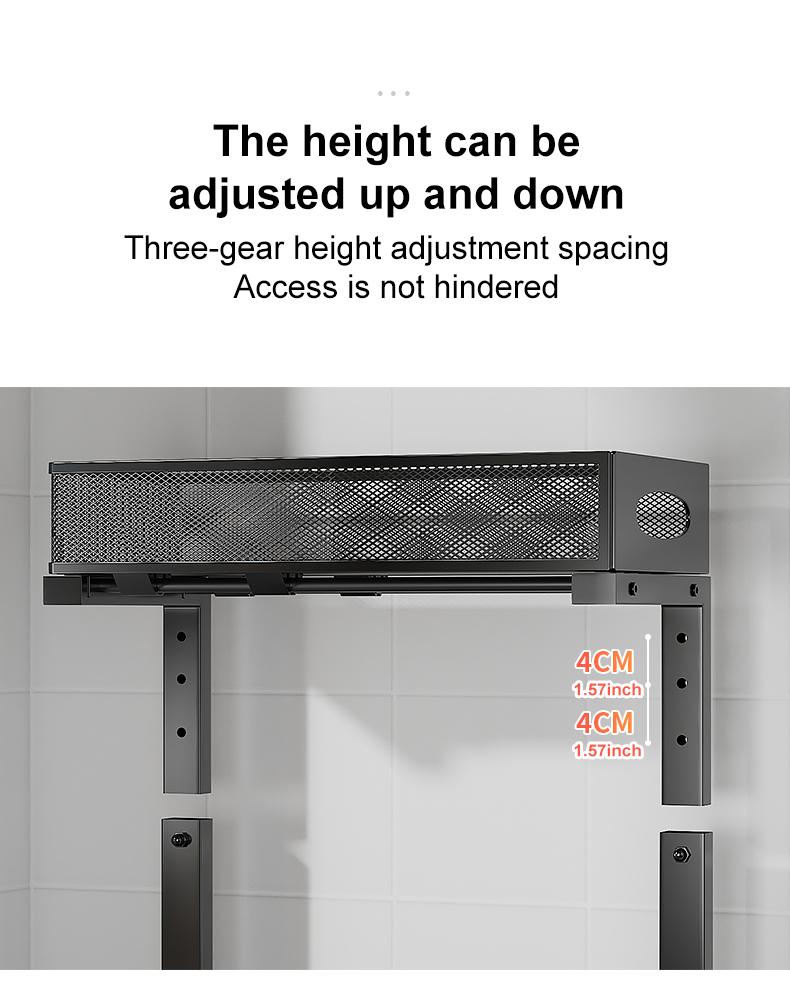 2 Pack Under Sink Organizer,Adjustable Height,2 Tier Pull Out Under Cabinet Organizer,Slide Out Thickened Metal Under Sink Storage for Kitchen Bathroom Laundry Cabinet Pantry,White,black Shelf Rack Racks