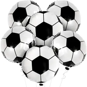 Katchon, Soccer Balloons for Senior Night Decorations - 18 Inch, Pack of 6 | Soccer Ball Balloons, Soccer Birthday Decorations | Soccer Ball Foil Balloons for Party, Soccer Party Decorations for Boy KatchOn