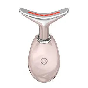 Face Lifting Sculpting Wand - 7 Color LED Vibration Facial Massager, At-Home Anti-Double Chin Skin Care Device