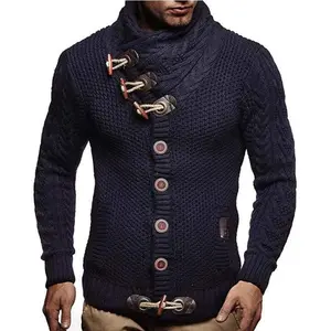 Men'S Knitted Turtleneck Jacket - Winter Cardigan Sweaters for Men
