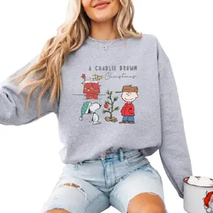 Festive & Charlie Brown Christmas T-shirt - Limited Stock! Sweater Cotton Fit